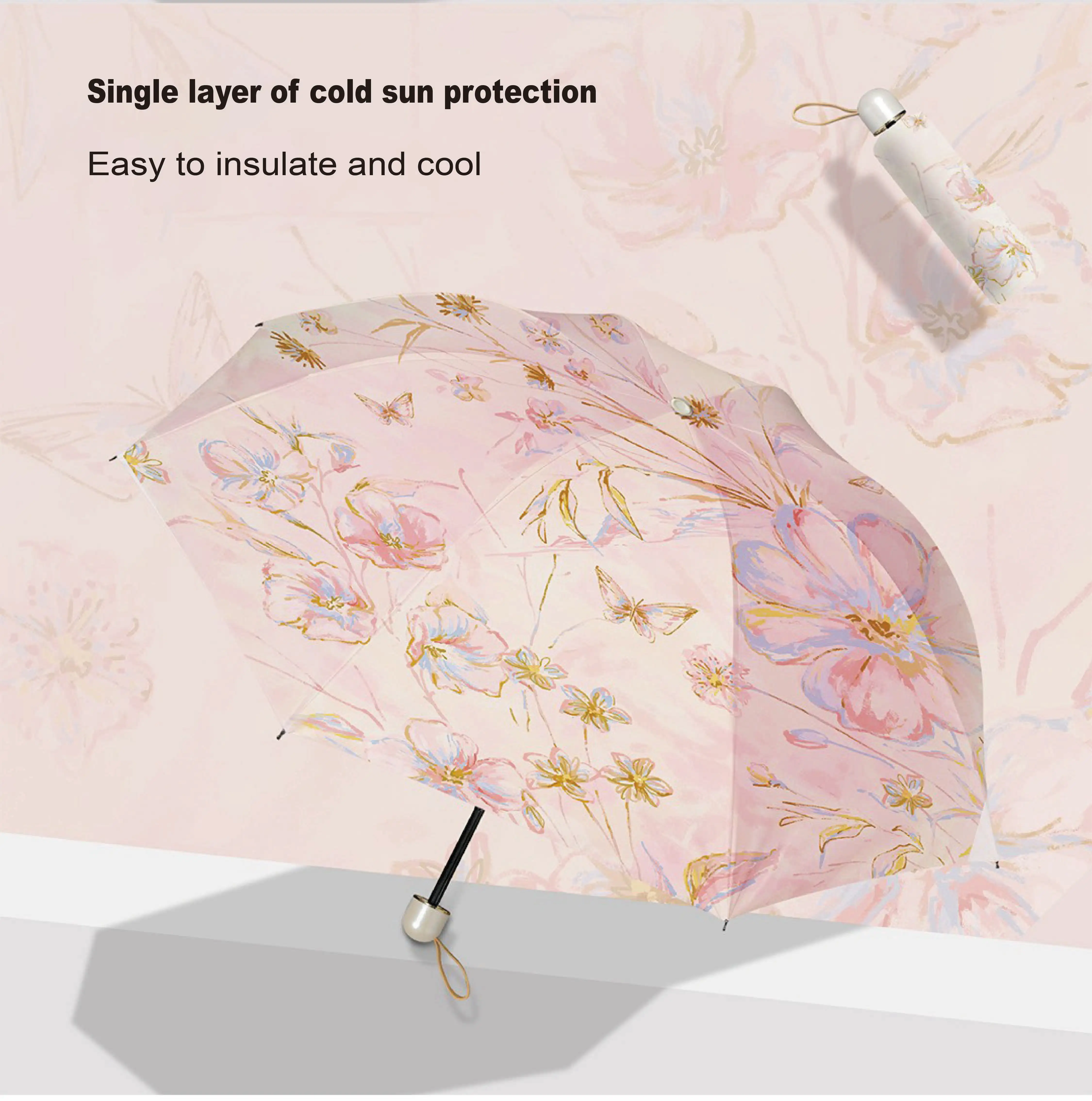 Ultralight sun umbrella for women folding dual-purpose portable umbrella compact sun protection and ultraviolet rays