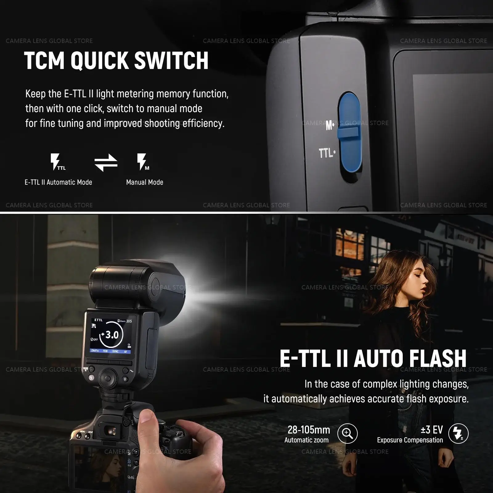 NEEWER Z2-C 2.4g TTL HSS 1/8000s Round Flash Light Speedlite