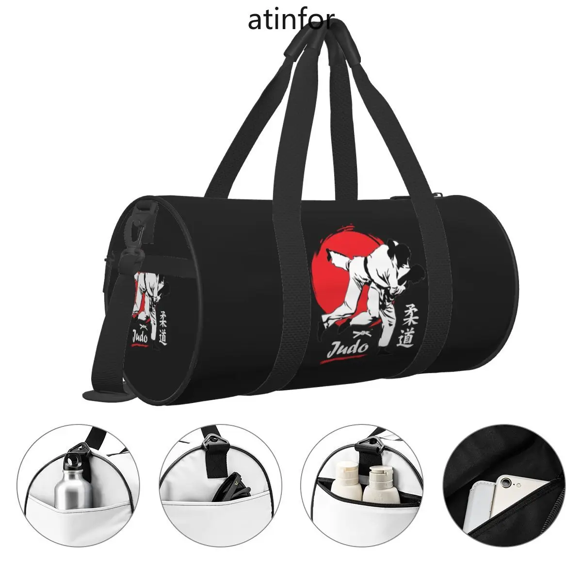 Judo Practice Travel Bag Japan Martial Art Travel Gym Bag Large Novelty Handbags Couple Printed Oxford Fitness