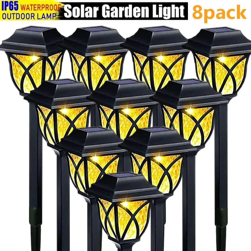 Solar Pathway Lights Outdoor 8 Pack Bright Solar Lights Yard Lights Waterproof AUTO ON/Off Garden Lights for Landscape Driveway