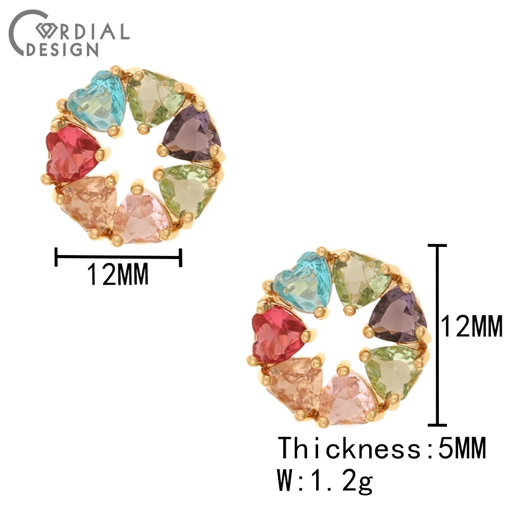 Cordial Design 30Pcs 12*12MM Jewelry Accessories/CZ Charms/Multicolor Round Shape/DIY Pendant/Jewelry Findings & Components - cordial