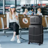 Ensemble de bagages 2 pièces : valise cabine 20 pouces et trousse de toilette 14 pouces - Noir 3