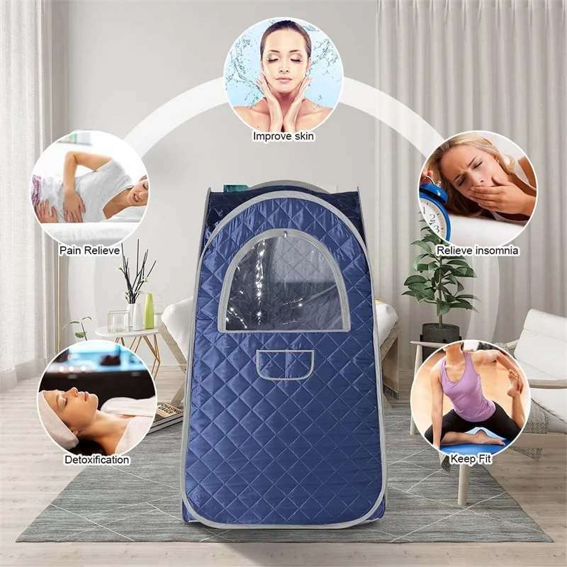 Single Person Sauna, Portable Steam Sauna Full Body, Newly Upgraded Large Space Sauna, Quick-Folding Sauna Spa Tent