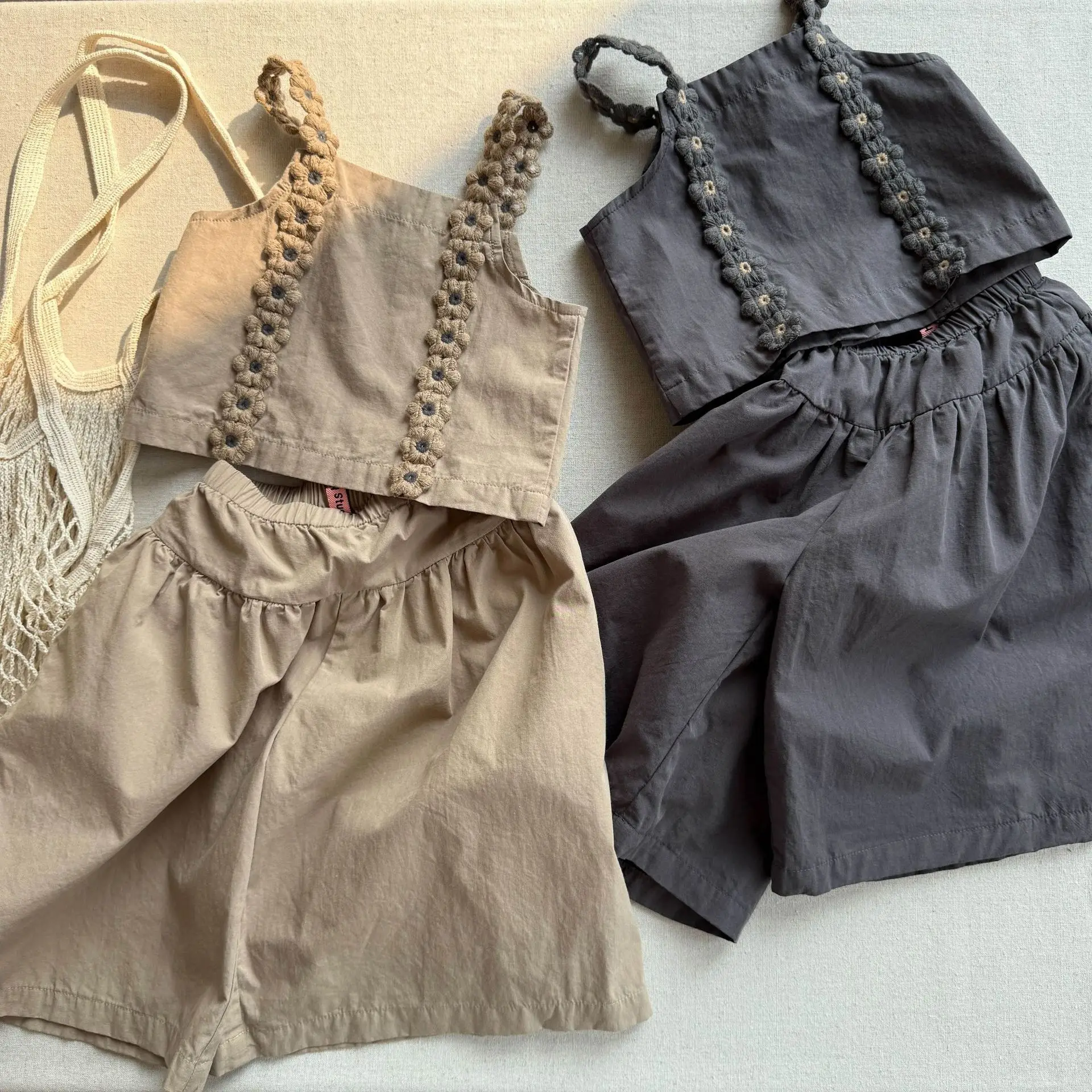 Girls Summer Floral Camisole and Pants Set