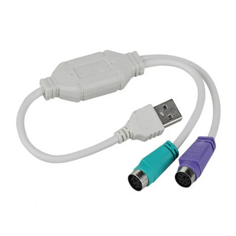 1PC USB Male To PS/2 PS2 Female Converter Cable Cord Converter Adapter Keyboard Y Splitter Adapter Connector Extension Cable