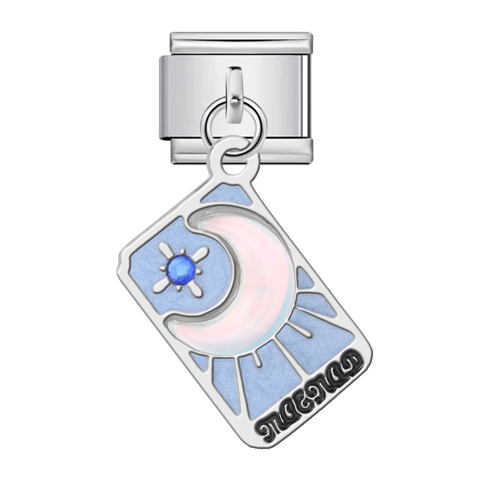 DIY Tarot Card Series Italienisches Charm-Armband, Sonne, Mond, Muster, Perle, passend für 9 mm Edelstahl, italienisches Charm-Armband, Schmuck, Geschenk – Detail 6