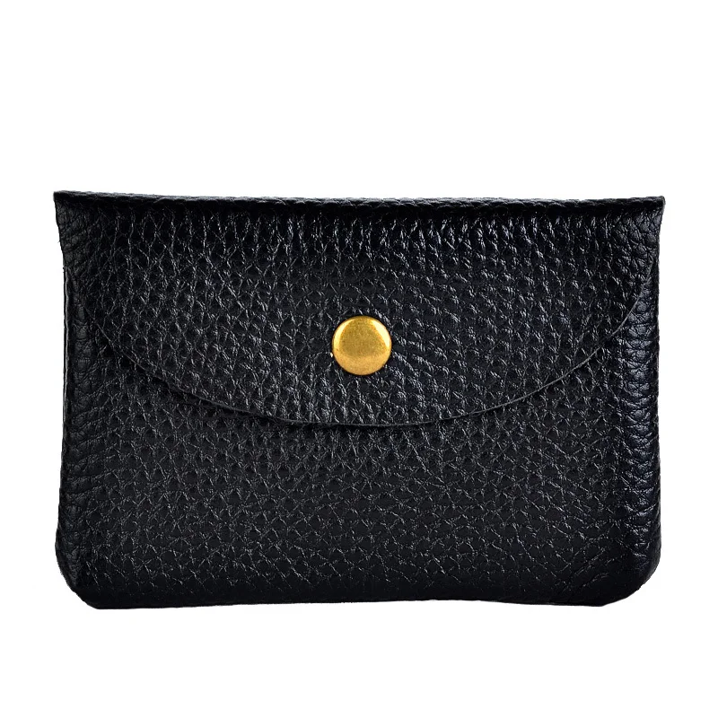 Coin purse coin wallet change bag custom letters fashion women small coin purse genuine leather mini envelope change bag simple buckle large capacity card bag