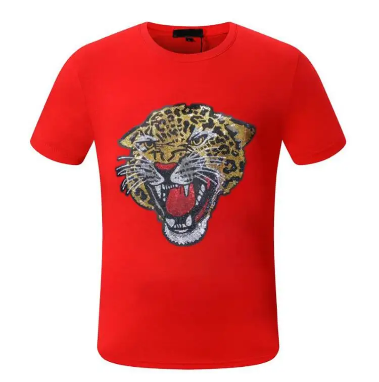 

Summer slim fit men's gifts Streetwear O-Neck Man Designer Rhinestone T-shirt