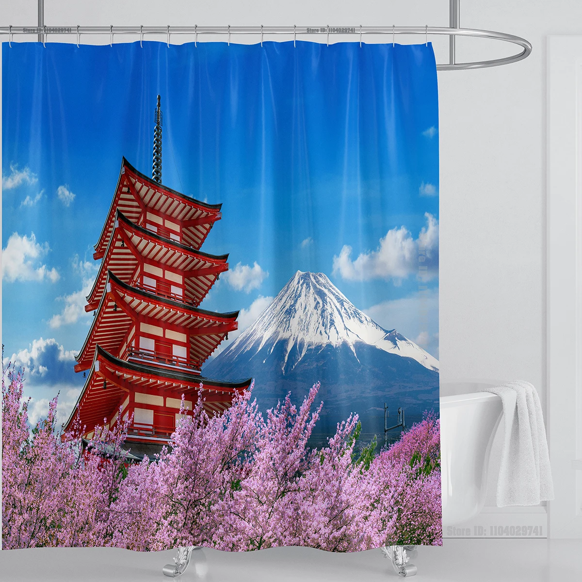 Forest Nature Scenery 3d Print Tree View Shower Curtain Waterproof Design  Polyester Home Decoration Bathroom Washable With Hook 3