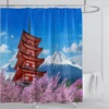 Forest Nature Scenery 3d Print Tree View Shower Curtain Waterproof Design  Polyester Home Decoration Bathroom Washable With Hook 3