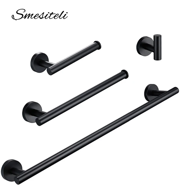 Bathroom Accessories Sets Stainless Steel Matte Black Bathroom Hardware Set