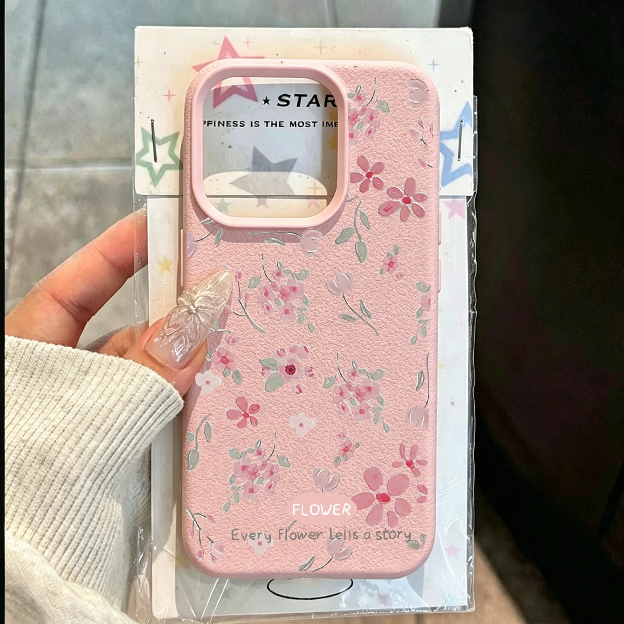 Pink Flower Pattern Soft Phone Case Cover