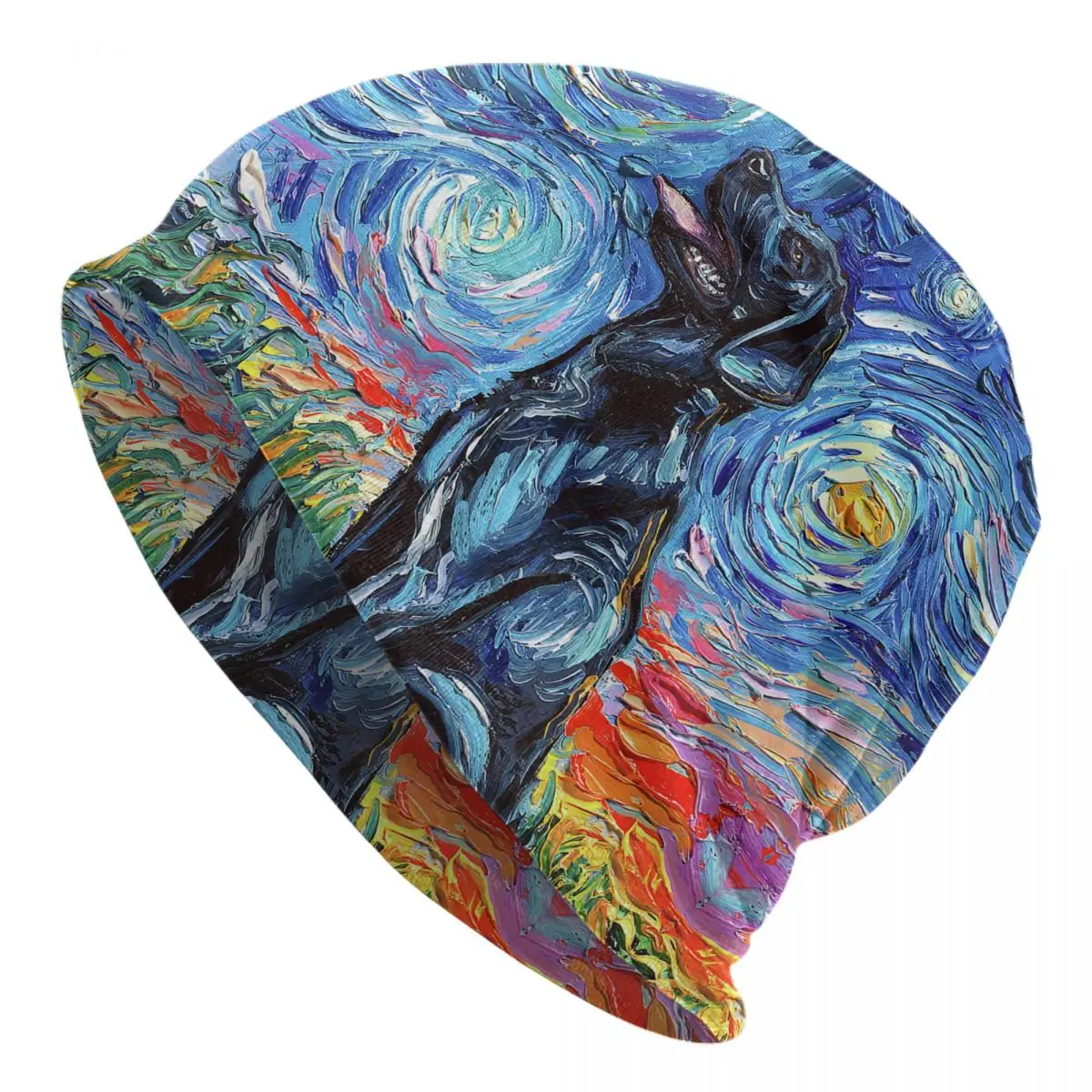 Starry Night Labrador Dog Skullies Berretti Berretti Unisex Winter Warm Knit Hat Hip Hop Adult Pet Puppy Bonnet Hats Outdoor Ski Cap