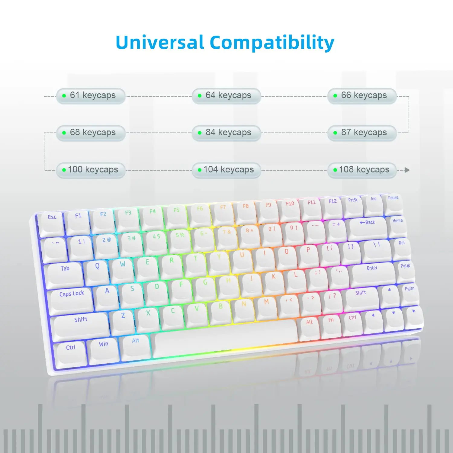 Teclado Mecânico Horizon Pbt com Layout de Obras Nos Eua e no Reino Unido Teclas para Cherry Gateron Interruptores mx 118 Teclas Perfil Baixo - Imagem 4