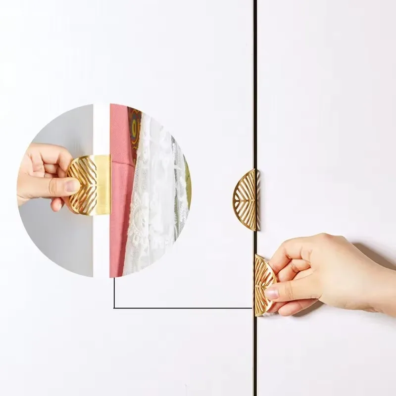 New Leaf-shaped Modern Furniture Drawer Brass Handles Furniture Wardrobe Drawer Knob Brass Door Handles