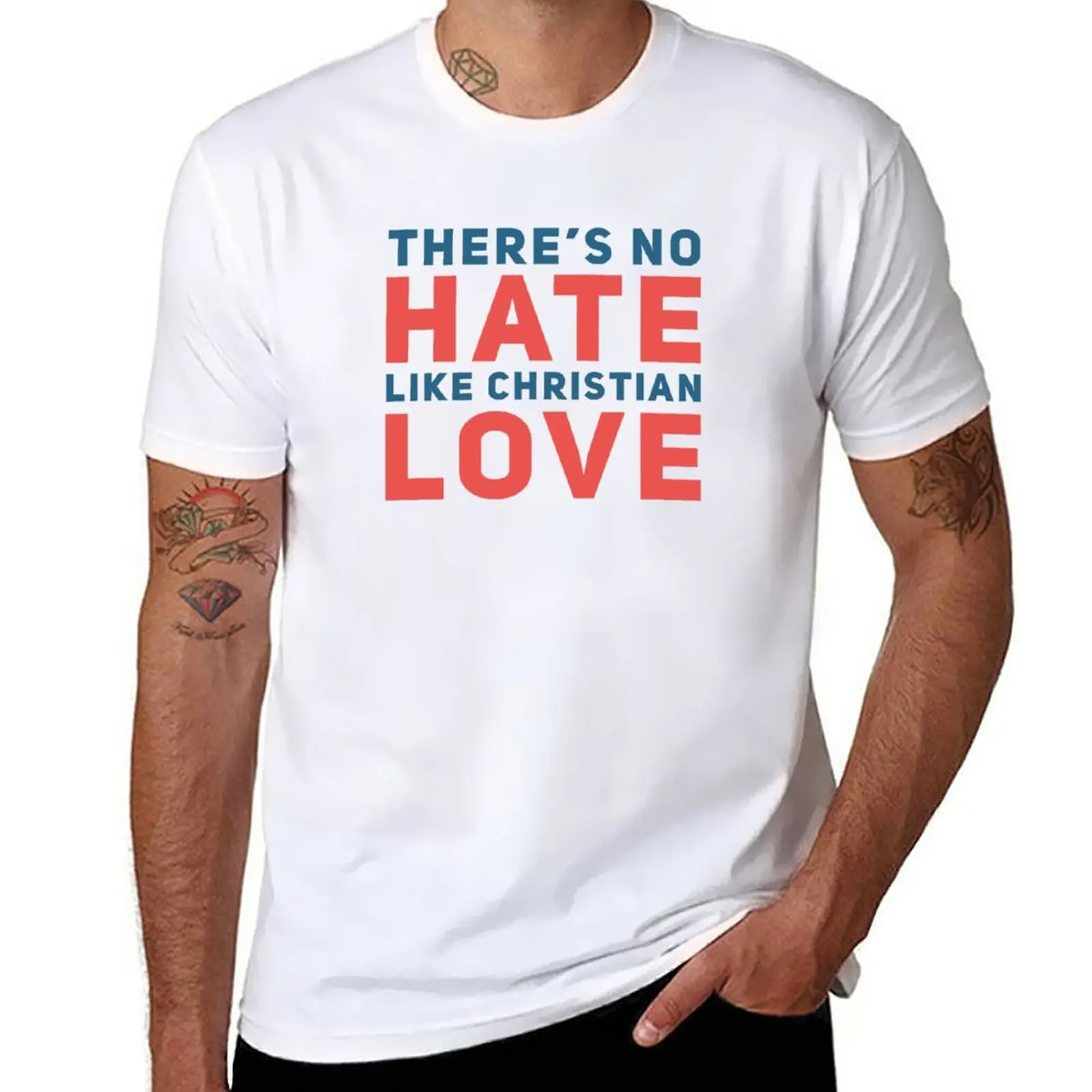 

New No Hate Like Christian Love T-Shirt oversized t shirt Anime t-shirt men workout shirt
