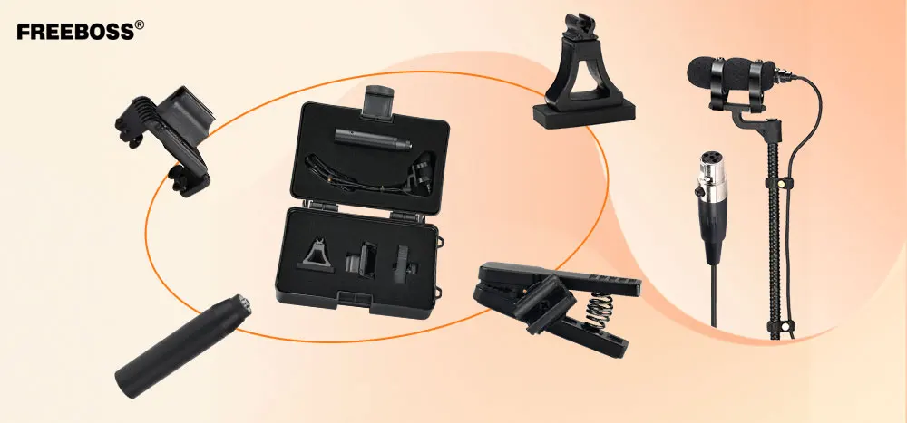 Professional 3 Pin 4 PIN XLR Violin Microphone 3.5mm Portable Condenser Musical Instrument Mic for Wind Sax Piano Clarinet IM-22