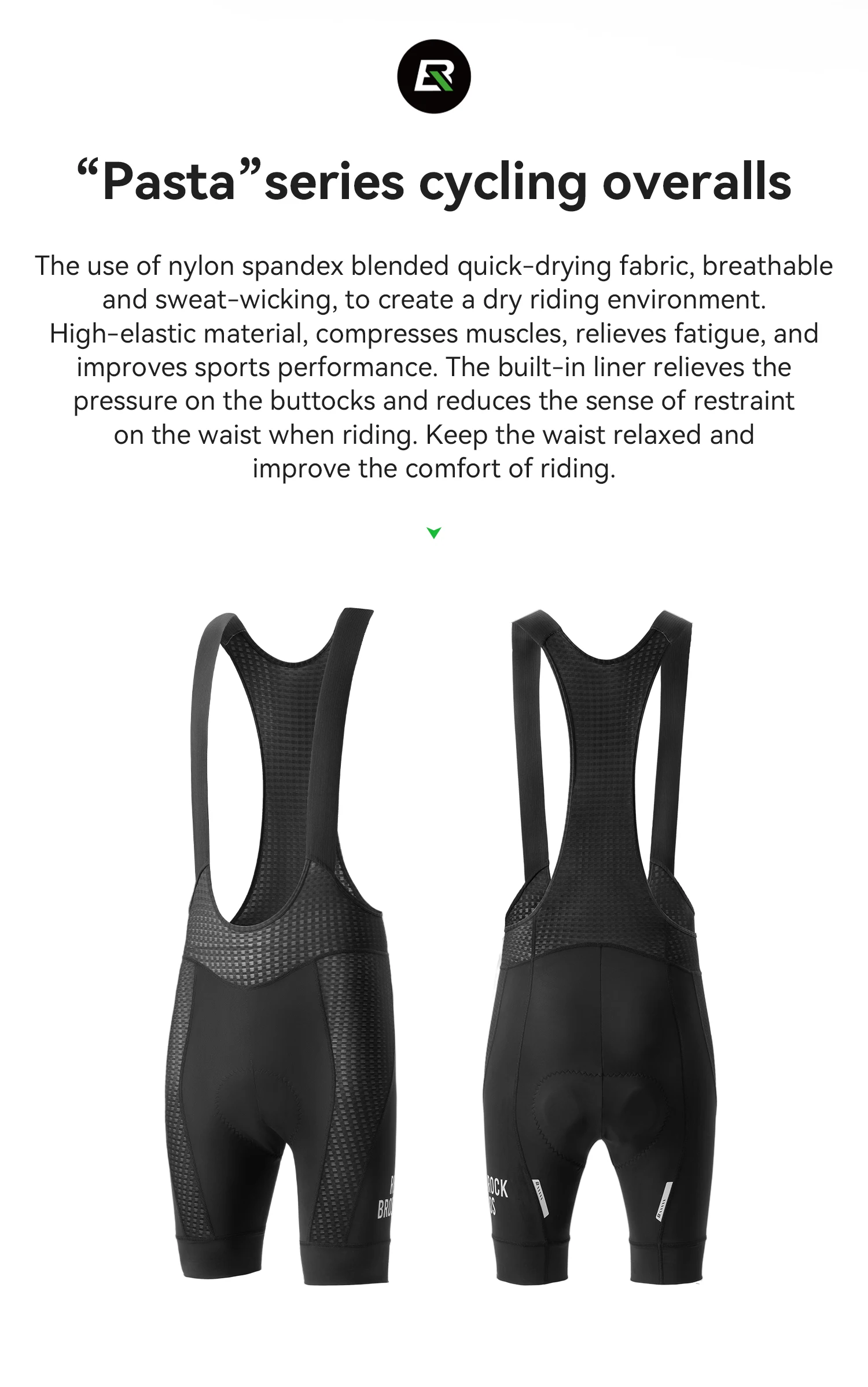 ROCKBROS Sommer-Radlerhose Leichtgewichtig Hochelastisch Atmungsaktiv Stoßdämpfende Schwamm-Polsterung Fahrrad-Shorts – Detail 2