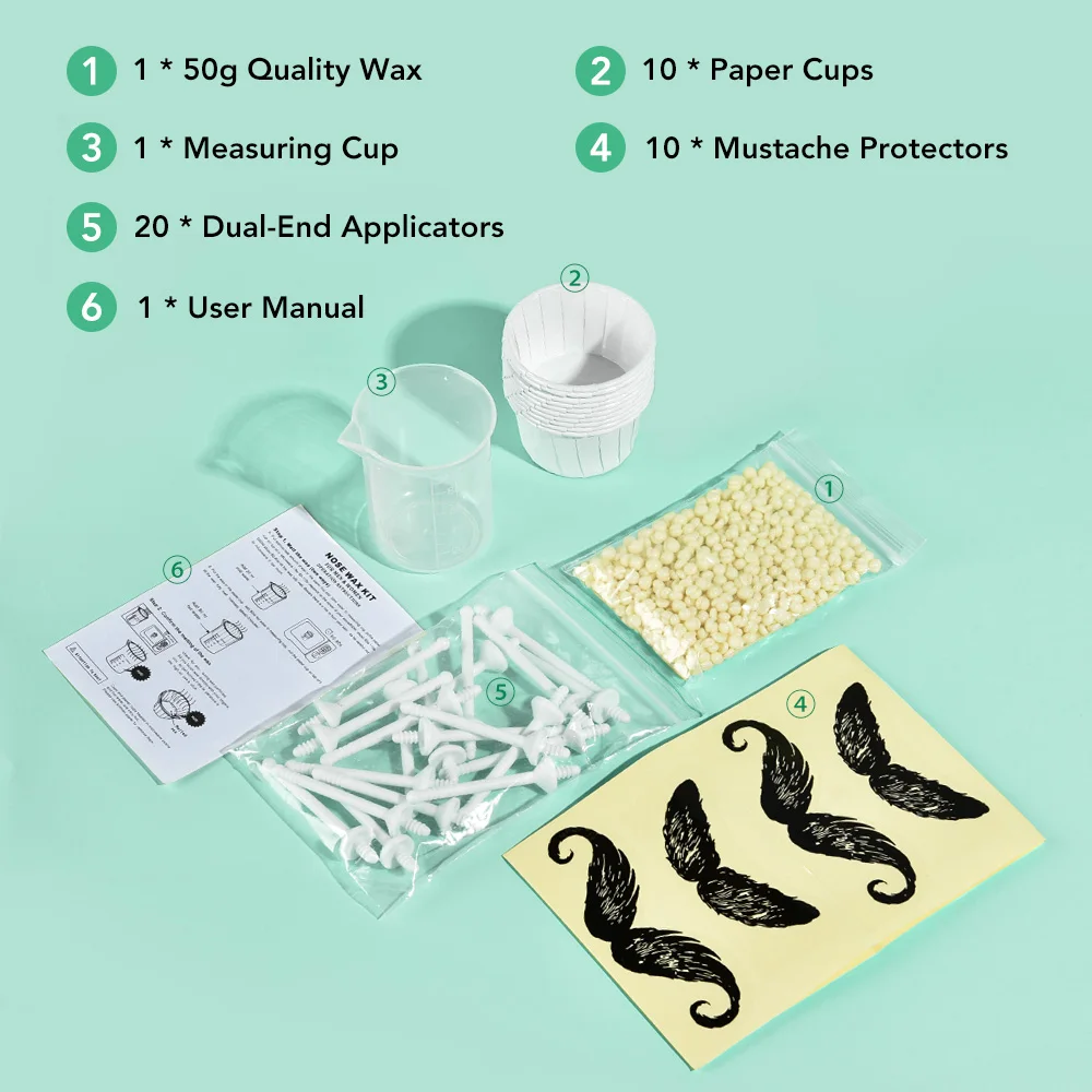 50g Portable Painless Nose Wax Kit For Men Women Paper-Free Nose Hair Removal Cleaning Waxing Beans Depilation Kit Trimmer