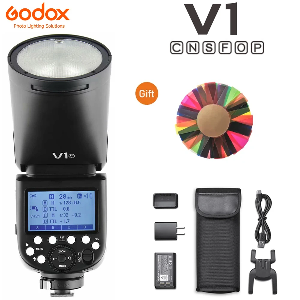 

Godox V1 Flash V1C V1N V1S V1F V1O V1P TTL 1/8000s HSS Lithium Battery Speedlite Flash for Canon Nikon Sony Fuji Olympus Pentax