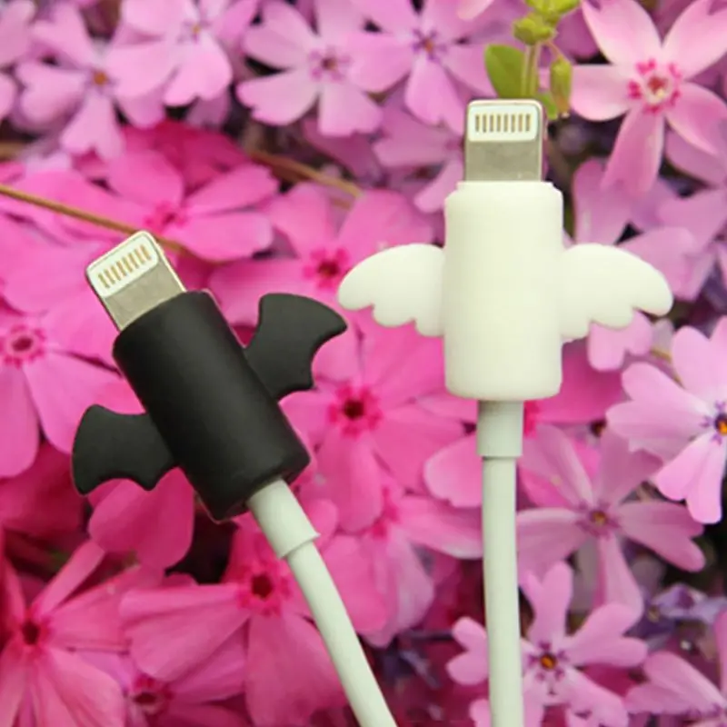 

2Pcs Angel Cable Protector Earphone USB Line Holder Silicone Charging Cable Anti-Break Protection Accessories защита для зарядк