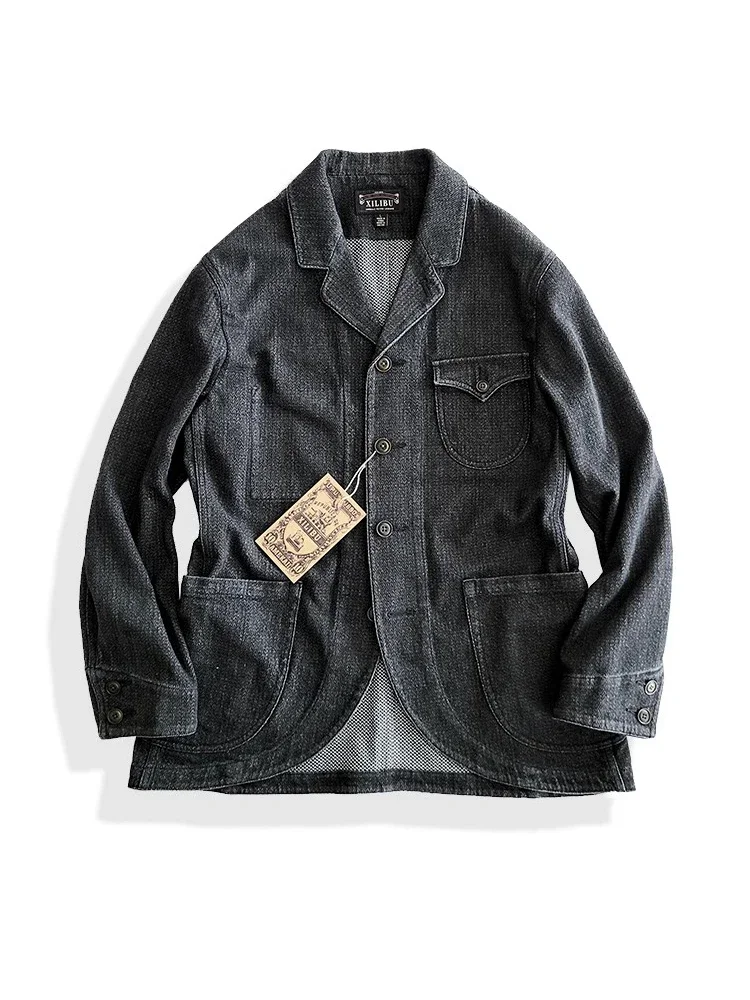 Amekaji Wear Clothes Men American Retro Workwear Leisure Suit Jacket Coat Washed Distressed Good Quality 2