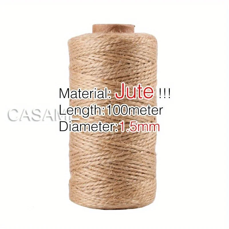 Natural Cotton & Jute Twine for Gift Wrapping, Baking, Crafts, and Gardening