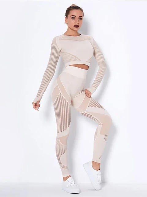 Women's Sexy Outfit Pole Dance Wear Lace Hollow Out Suits Tight Sports  Costumes