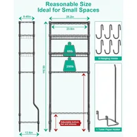 Bathroom Organizer Over The Toilet Storage, 4-Tier Metal Bathroom Over Toilet Storage Shelf Above Toilet Storage Rack 2