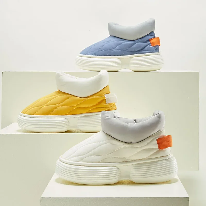 Winter Boot Slippers Men Outdoor Waterproof Warm Plush Sneaker Slippers Women Non-Slip Indoor Home Footwear Thick Platform Shoes