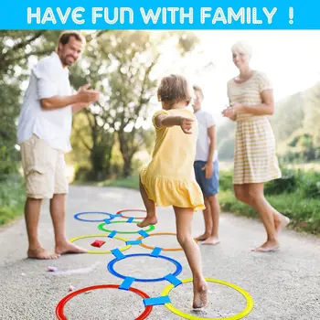 Griglia per saltare per bambini Gioco all'aperto Giocattoli interattivi genitore-figlio Asilo Educazione precoce Sussidi didattici Cerchio di formazione sensoriale 1