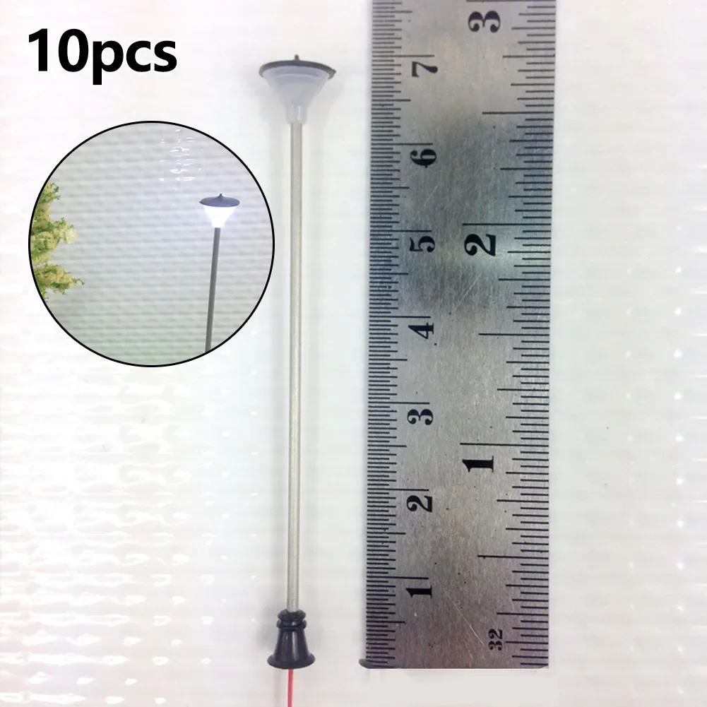 10pcs Model Railroad Train 1:100 Scale Lamp Posts Led Street Light Lamp Artificial Miniature Decoration Building Landscape 6