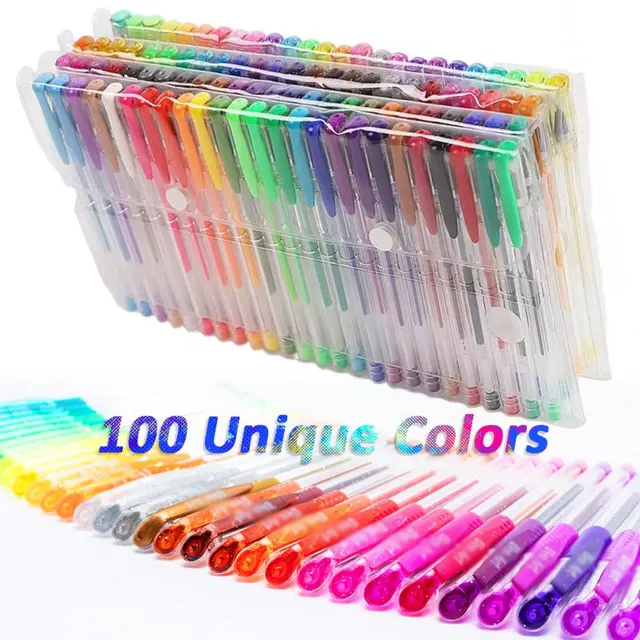 5-100pcs Gel Pen Set 100 Colors Pen Set for Making Cards, Adult Coloring Books, Journaling Planner Crafting Doodling Drawing 1