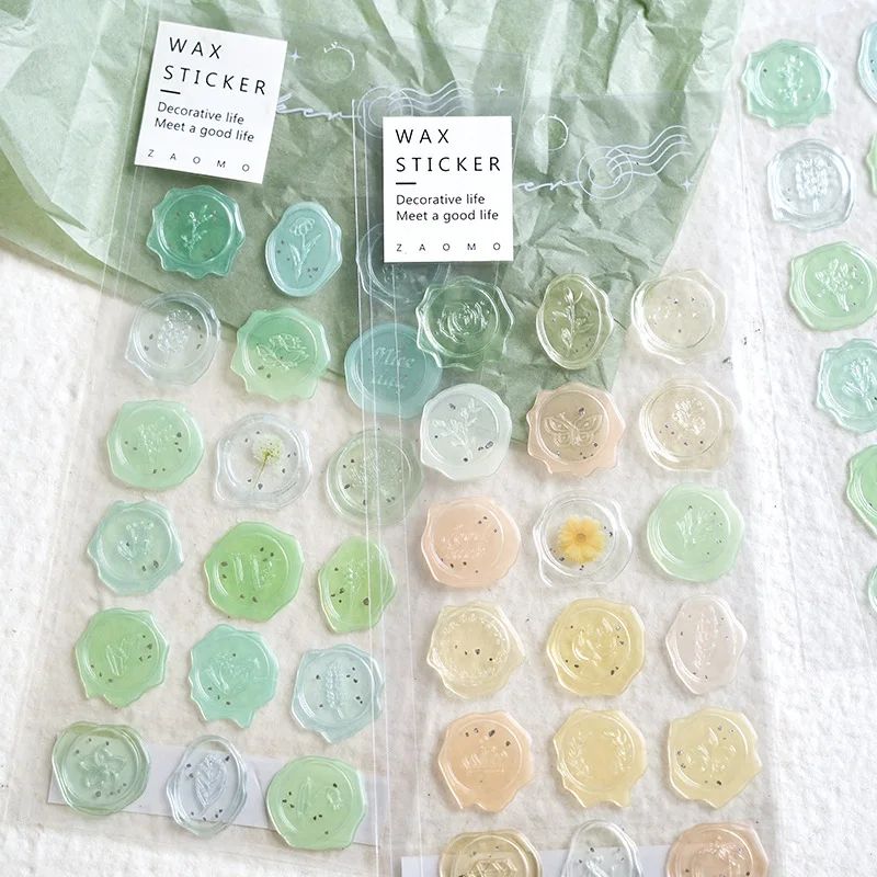 Unique Transparent Seal Stickers for Envelope Planner Decoration & Book Labels From Candy Wax Seal Collection Custom Stickers