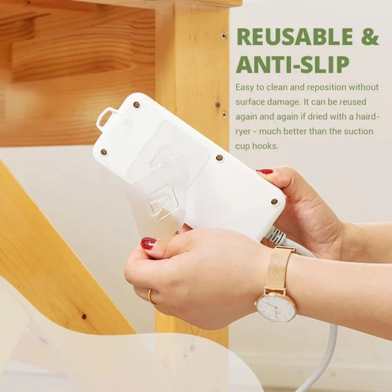 Description Picture 4 of item10/5 Pairs Double-Sided Adhesive Wall Hooks Transparent Strong Hanger Hook Invisible Traceless Wall Storage for Kitchen Bathroom
