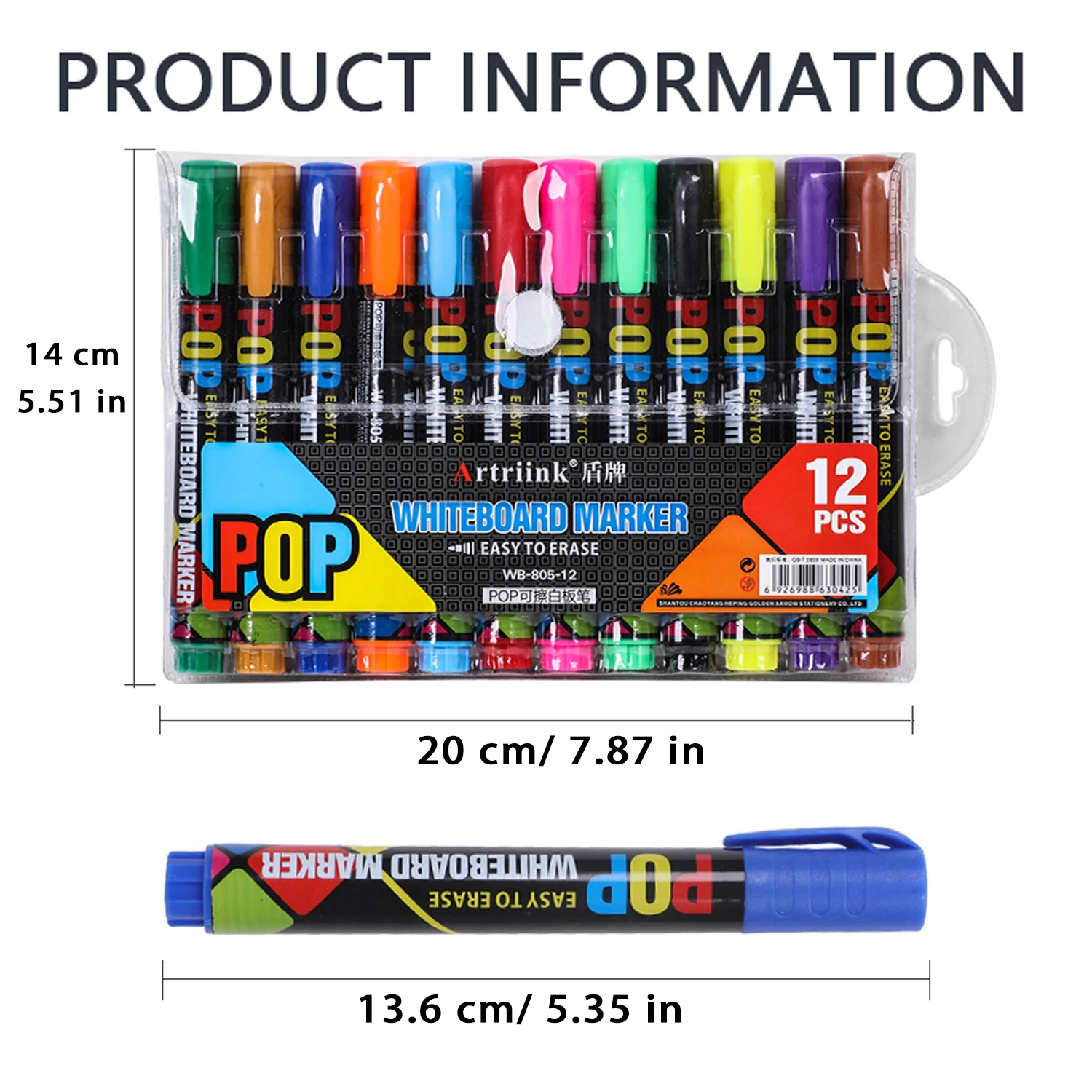 12 Pack Dry Erase Markers For Whiteboards