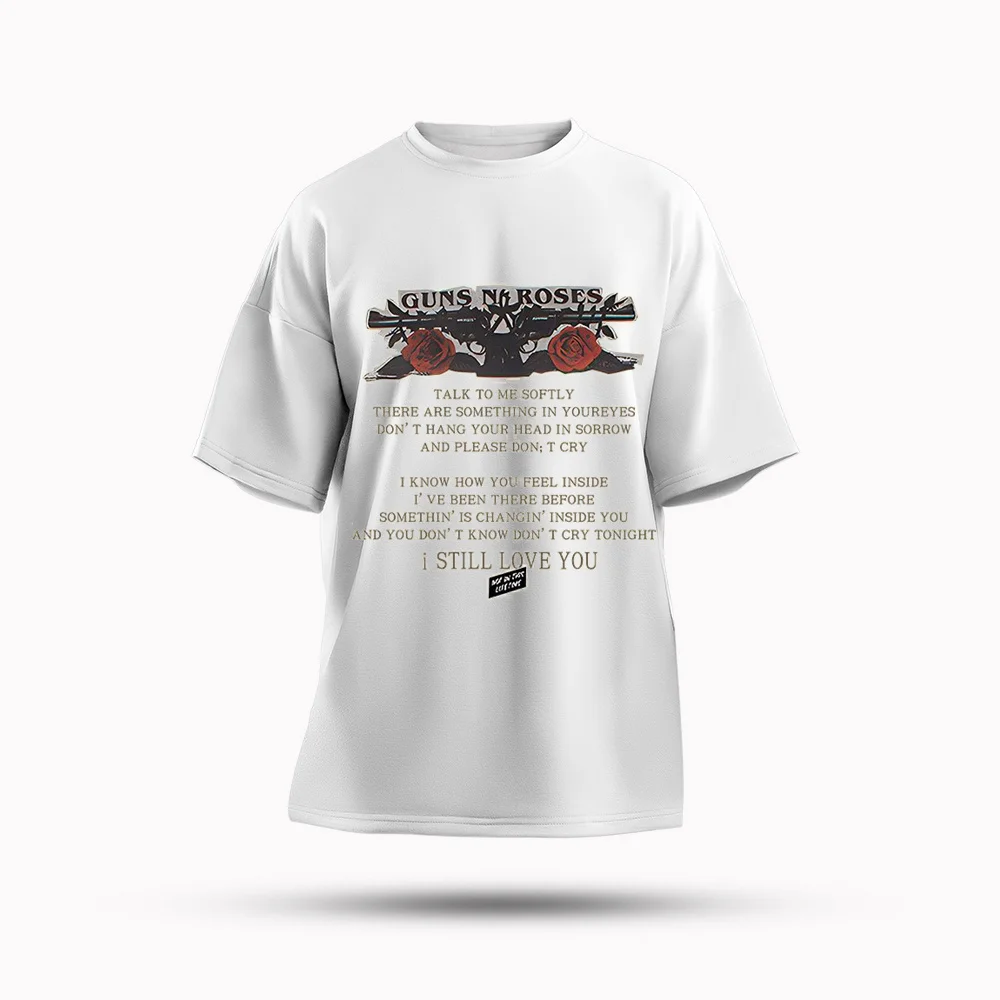

Men's 3D Printed Summer Brand T-Shirt,Guns N' Roses Bullet Oversized Short Sleeve T-Shirt for Kids, Teens and Adults Tops