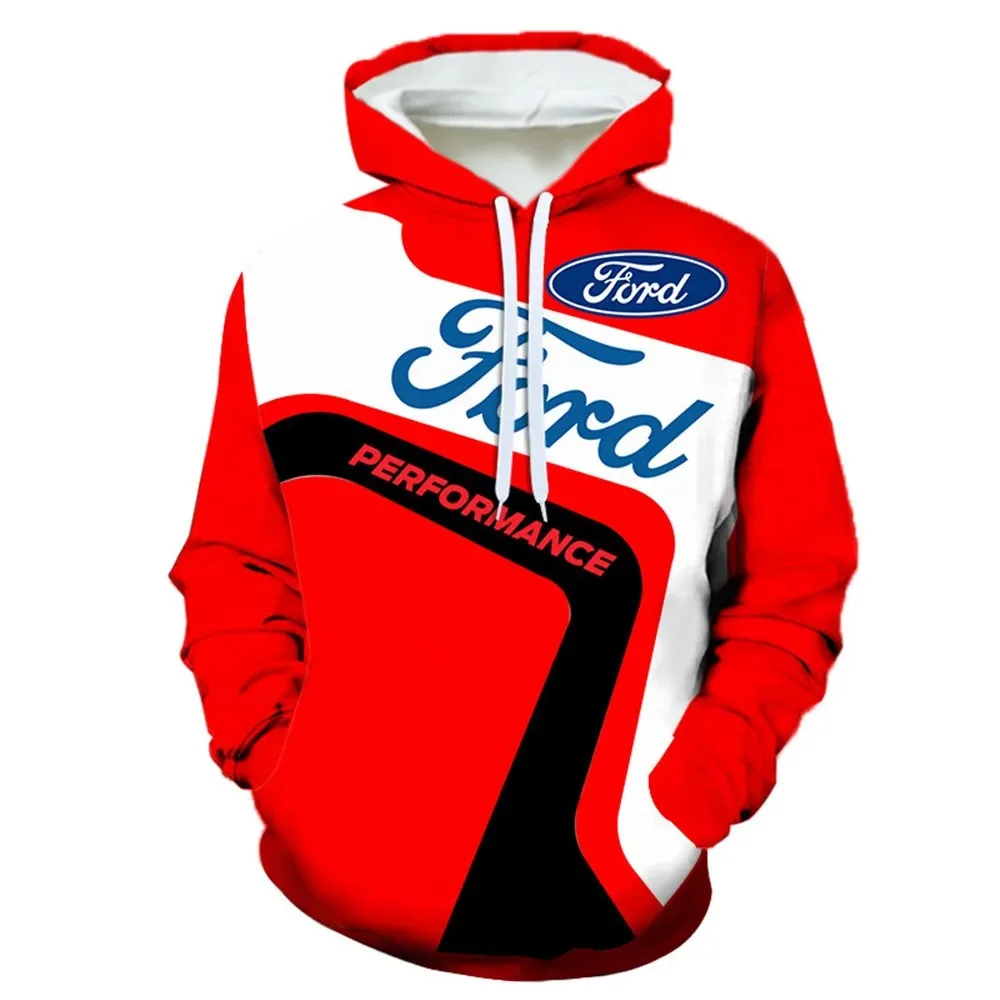 

2024 hoodie masculino ford logotipo do carro 3d impressão digital hoodie pulôver hip-hop harajuku moletom motor fora de estrada