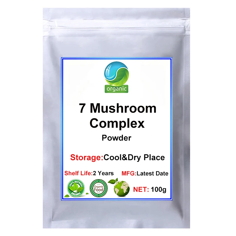 7 Mushroom Complex Powder Chaga Cordyceps Reishi Lion's Mane Maitake Turkey Tail Shiitake |
