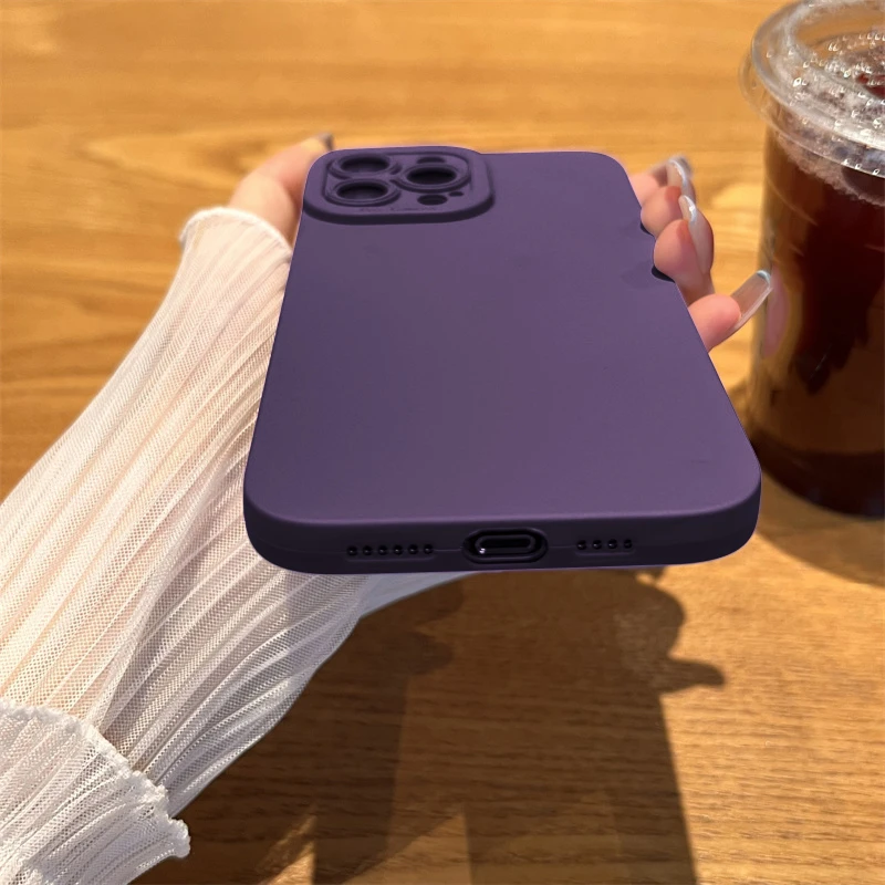 Coque de téléphone en silicone liquide de luxe pour iPhone 11 12 13 14 15 16 Pro Max X XS Max XR 7 8 Plus coque antichoc souple_voghion.com