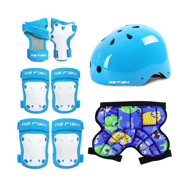 Set Children Roller Skating Protective Gear Kids Skateboarding Balance Car Elbows Knee Pads Cycling Helmet Wrist Protection 2