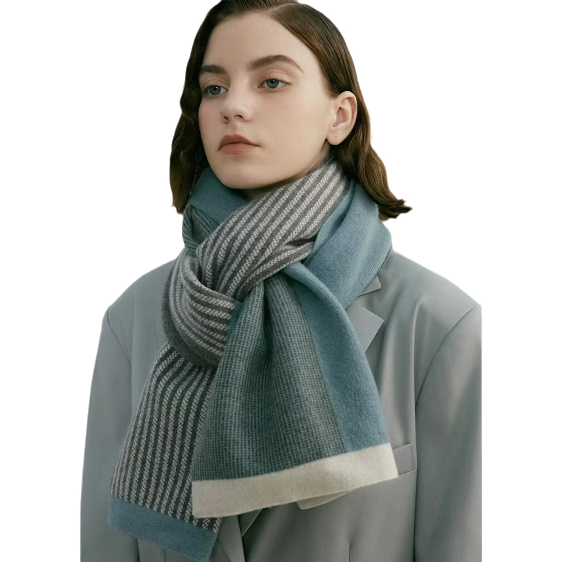 High-end Sense Daily Casual Vintage Temperament Male and Female Couple Versatile Warm Winter Knitted Scarf_voghion.com