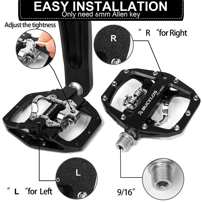 Mountain Bike Self-Lock Pedal Sealed Bearing MTB Lock Pedal for SPD Ultralight D