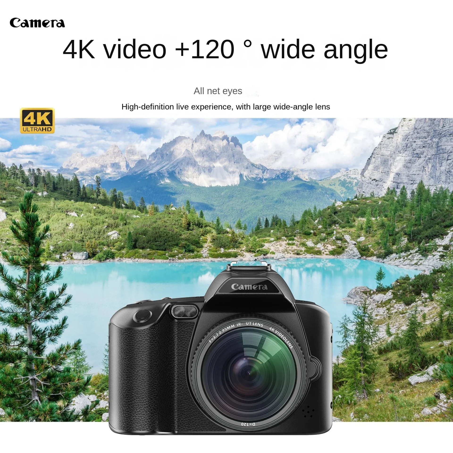4K High-definition WiFi Digital Camera 1080P Front & Rear Dual Lens Beauty Anti Shake Digital Integrated Camera Night Vision Cam