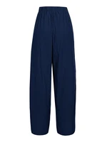 Women's plus Size Elastic Waist Wide Leg Pants Loose Casual Solid Color Fall 2024 Nine Minute Pants - Image 3