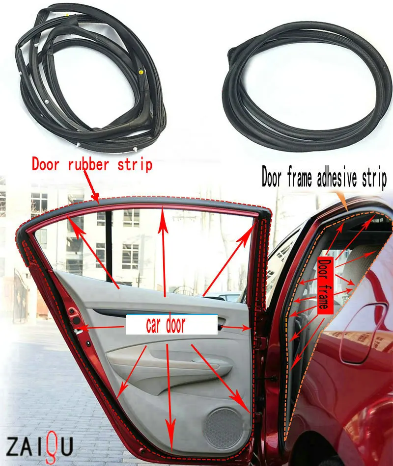 

Applicable to Fit hatchback 2003-2007 Body rubber strip Door frame sealant strip Door waterproof sealant strip