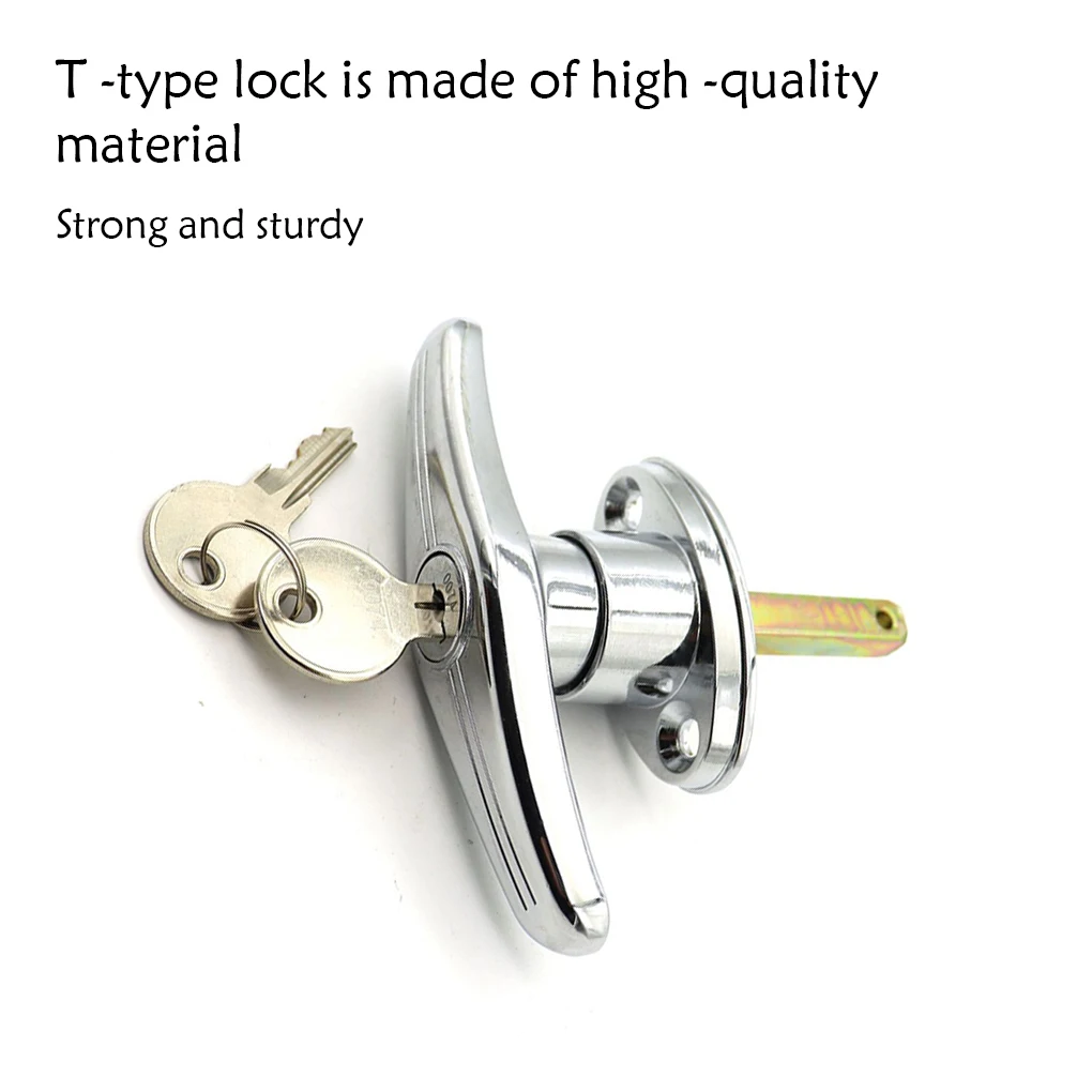 

Door Opener T Lock Handle Rustproof Wear-resistant Security Locks Steel Core Pulling Lock Emergency Lockset Drawer 2