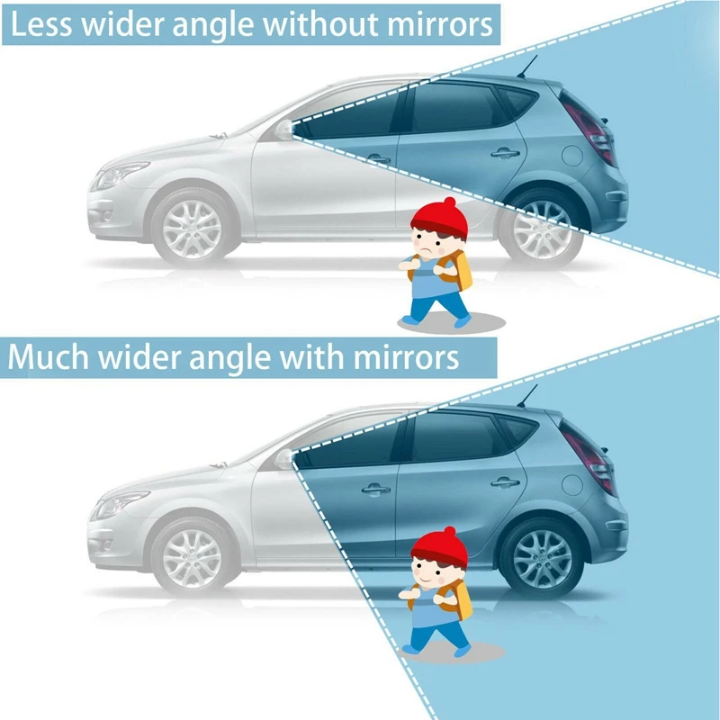 Rear View Mirror 360 Degree Adjustable Wide Angle Side Rear Mirror Blind Spot Convex Mirrors for Car Reverse Parking Auxiliary