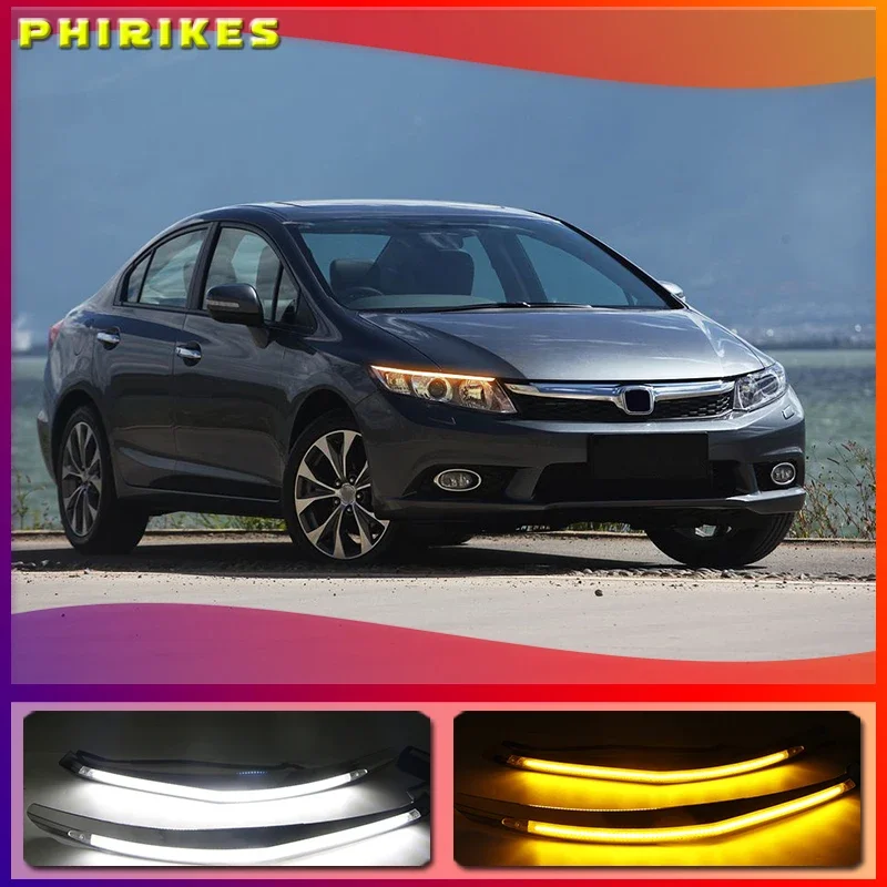 

Фасветильник головного света для Honda Civic 2011, 2012, 2013, 2014, 2015, автомобильные, с указателем поворота, 12 В, 2 шт., дневные ходовые огни