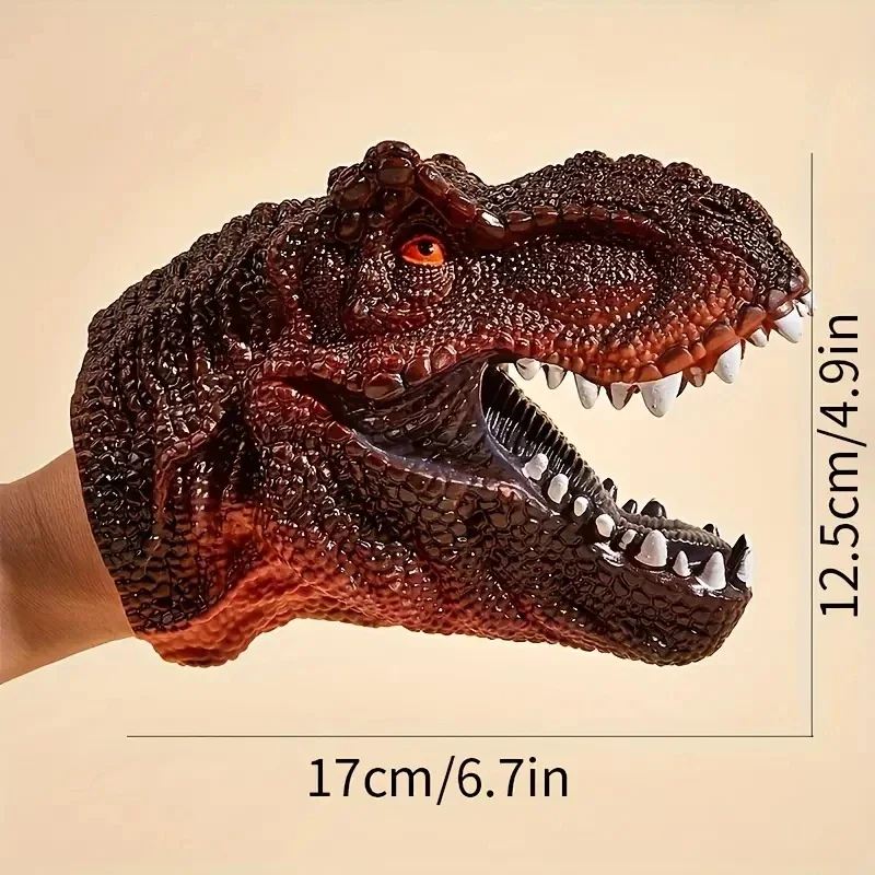 Dinosaur Hand Puppet Gloves Soft Glue Triceratops Tyrannosaurus Rex Children Simulation Animal Model Fighting Pet Toy 3